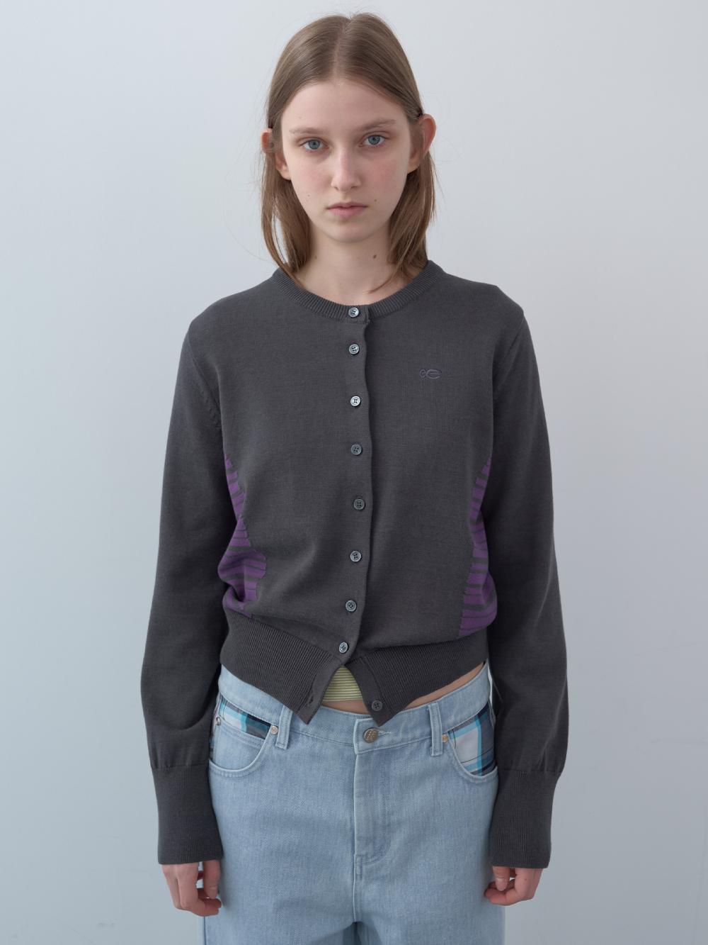 ストライプパネルカーディガン（チャコール） | ENZO BLUES | HANA(ハナ) #10