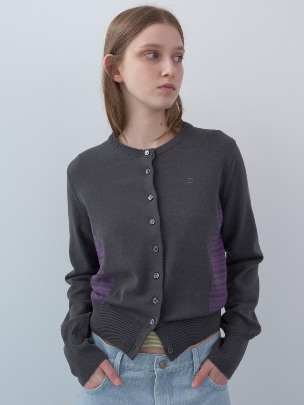 ストライプパネルカーディガン（チャコール） | ENZO BLUES | HANA(ハナ) #11