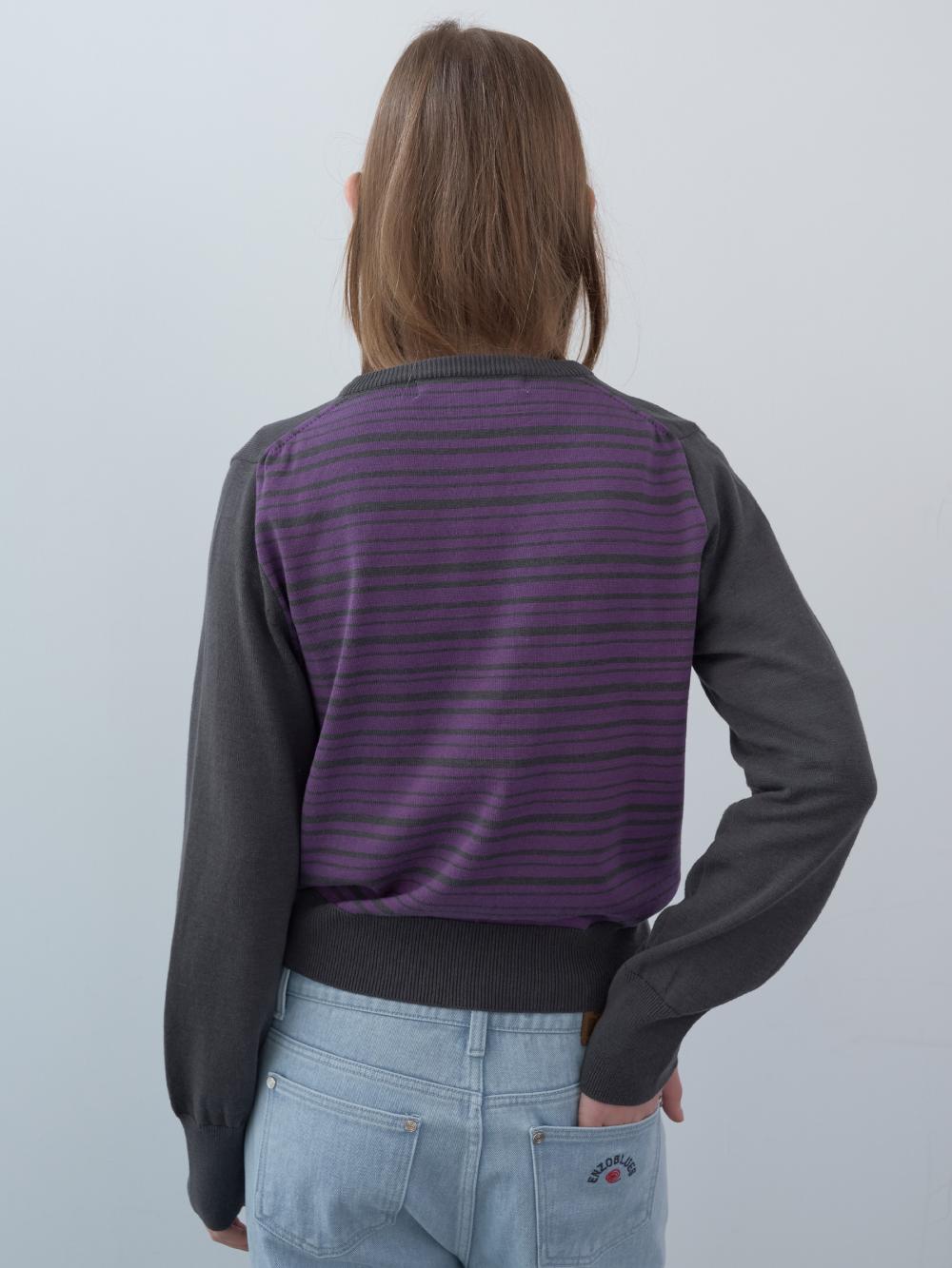 ストライプパネルカーディガン（チャコール） | ENZO BLUES | HANA(ハナ) #12