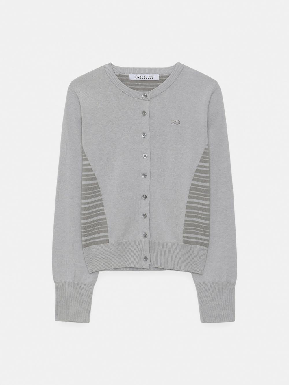 ストライプパネルカーディガン（ライトグレー） | ENZO BLUES | HANA(ハナ) #16