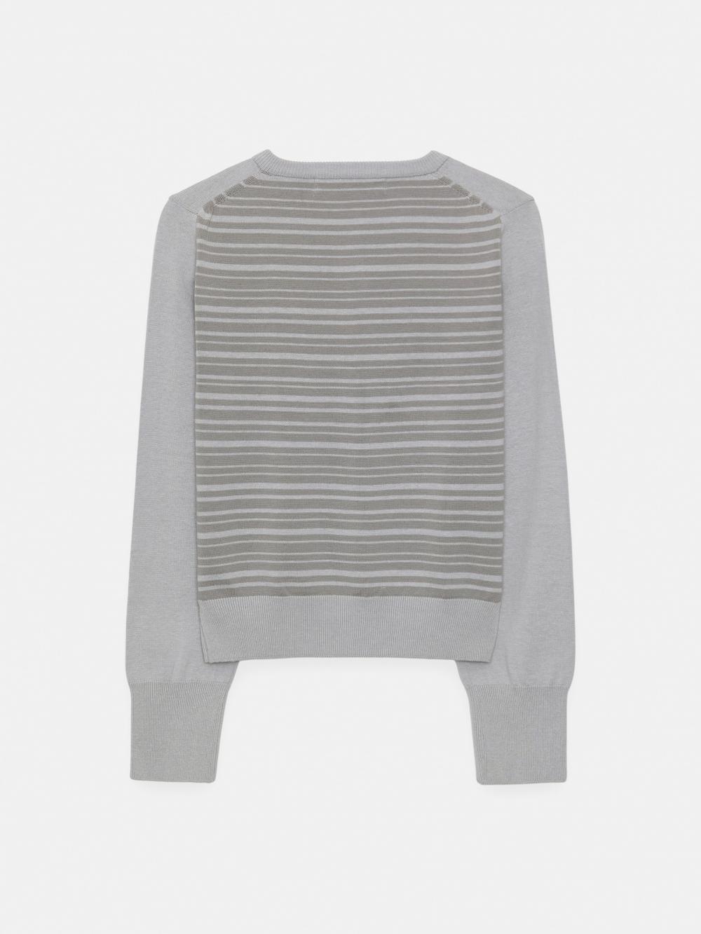 ストライプパネルカーディガン（ライトグレー） | ENZO BLUES | HANA(ハナ) #17