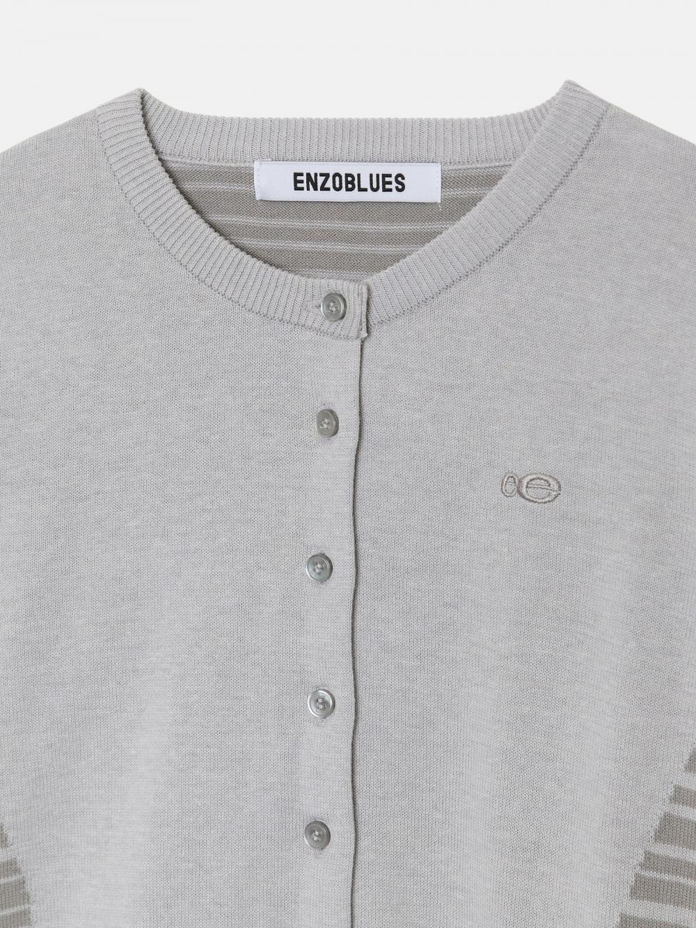 ストライプパネルカーディガン（ライトグレー） | ENZO BLUES | HANA(ハナ) #18
