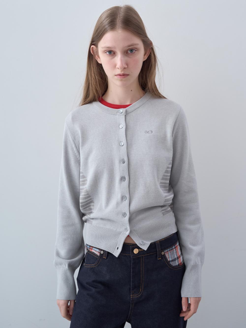 ストライプパネルカーディガン（ライトグレー） | ENZO BLUES | HANA(ハナ) #7