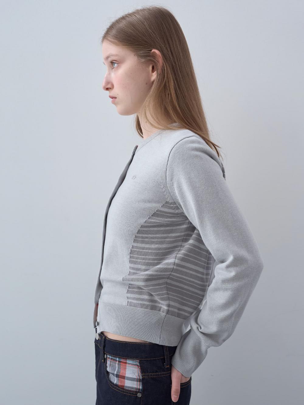 ストライプパネルカーディガン（ライトグレー） | ENZO BLUES | HANA(ハナ) #8