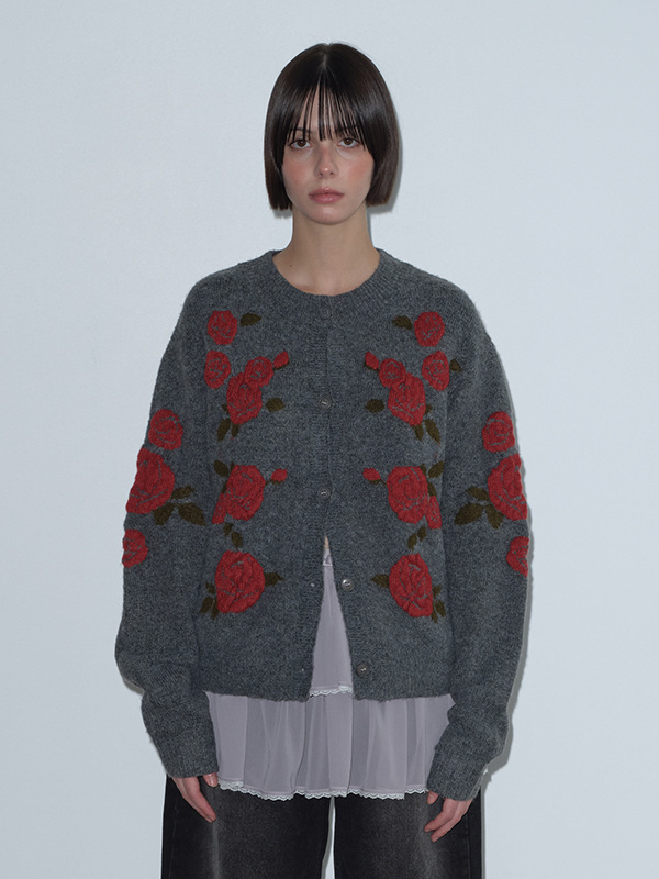 ローズジャカードカーディガン（グレー） | Margarin Fingers | HANA(ハナ) #6