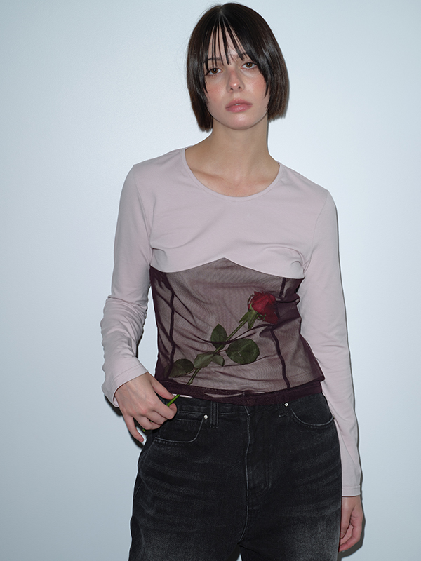 メッシュレイヤードTシャツ（パープル） | Margarin Fingers | HANA(ハナ) #5