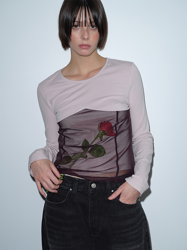 メッシュレイヤードTシャツ（パープル） | Margarin Fingers | HANA(ハナ) #6