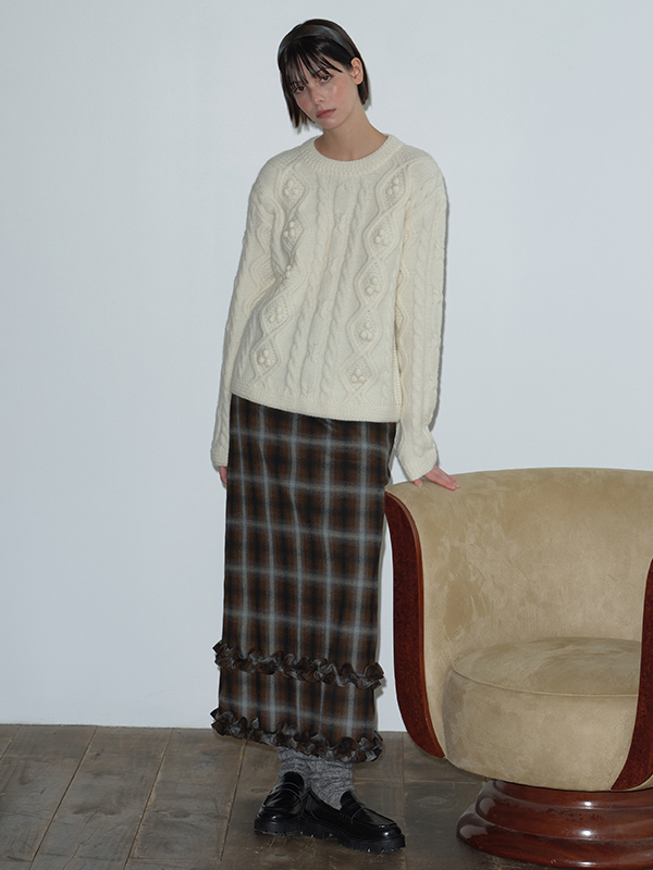 アーガイルポンポンニット（アイボリー） | Margarin Fingers | HANA(ハナ) #3