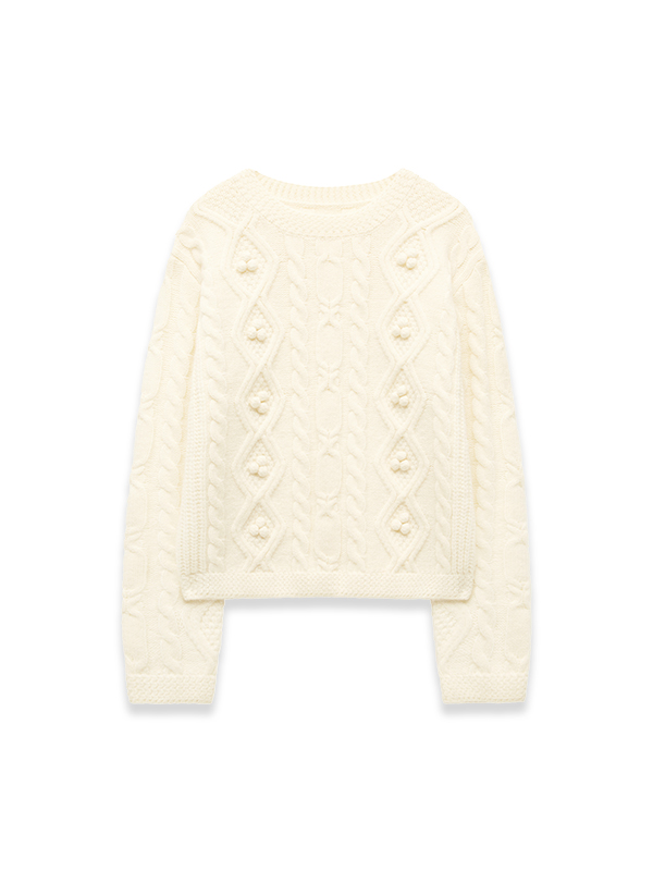 アーガイルポンポンニット（アイボリー） | Margarin Fingers | HANA(ハナ) #9