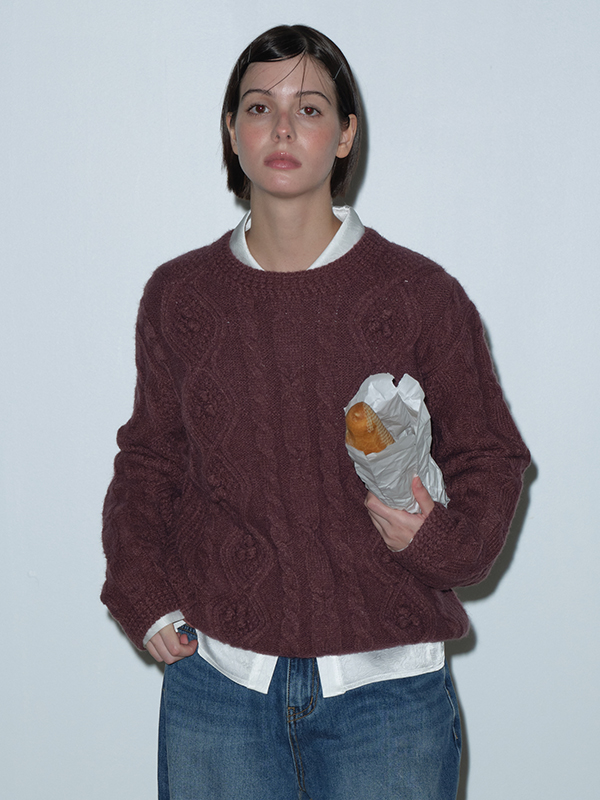 アーガイルポンポンニット（パープル） | Margarin Fingers | HANA(ハナ) #5