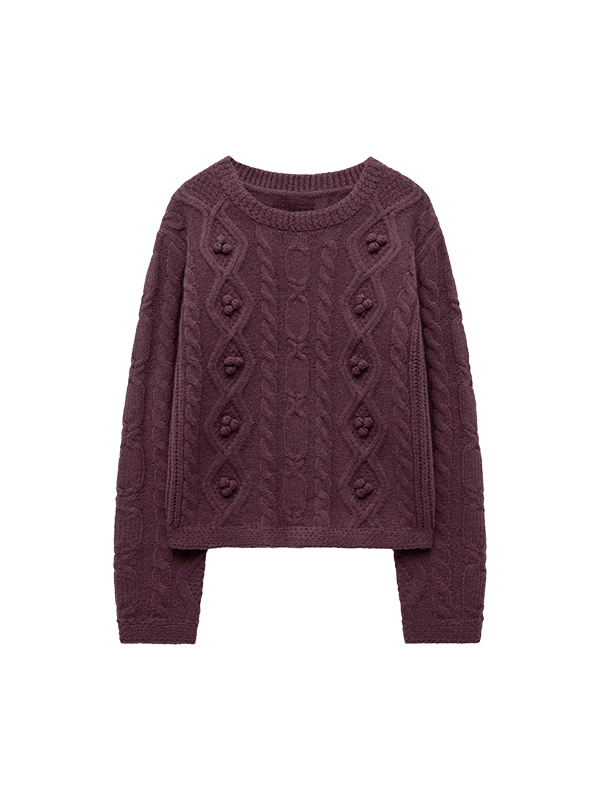 アーガイルポンポンニット（パープル） | Margarin Fingers | HANA(ハナ) #9