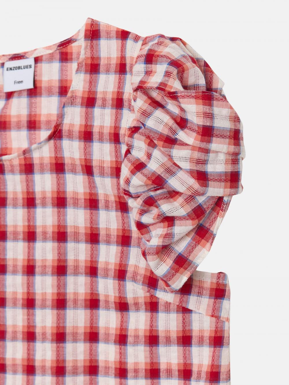 ツイストスリーブトップス（レッド） | ENZO BLUES | HANA(ハナ) #18