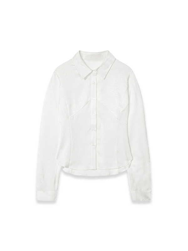 ジャカードパネルブラウス（ホワイト） | Margarin Fingers | HANA(ハナ) #9