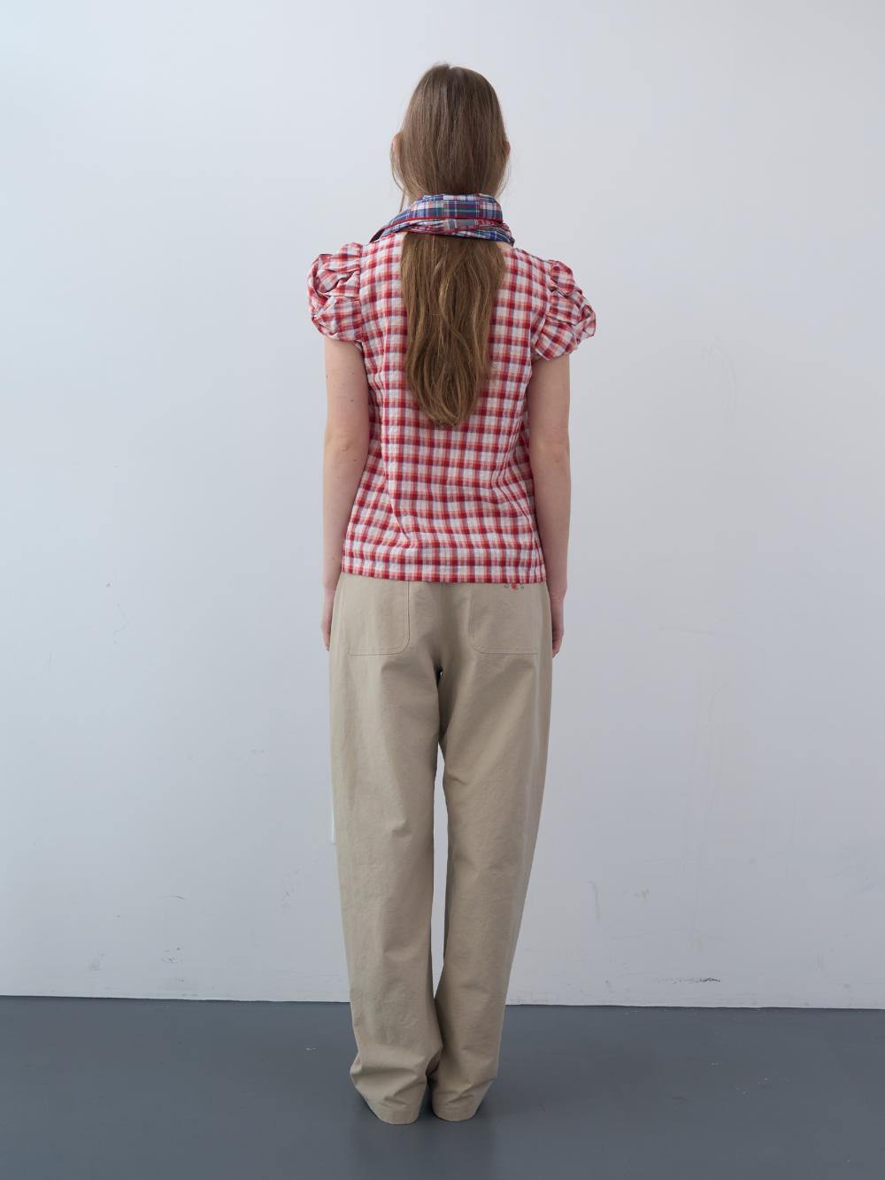 ツイストスリーブトップス（レッド） | ENZO BLUES | HANA(ハナ) #12