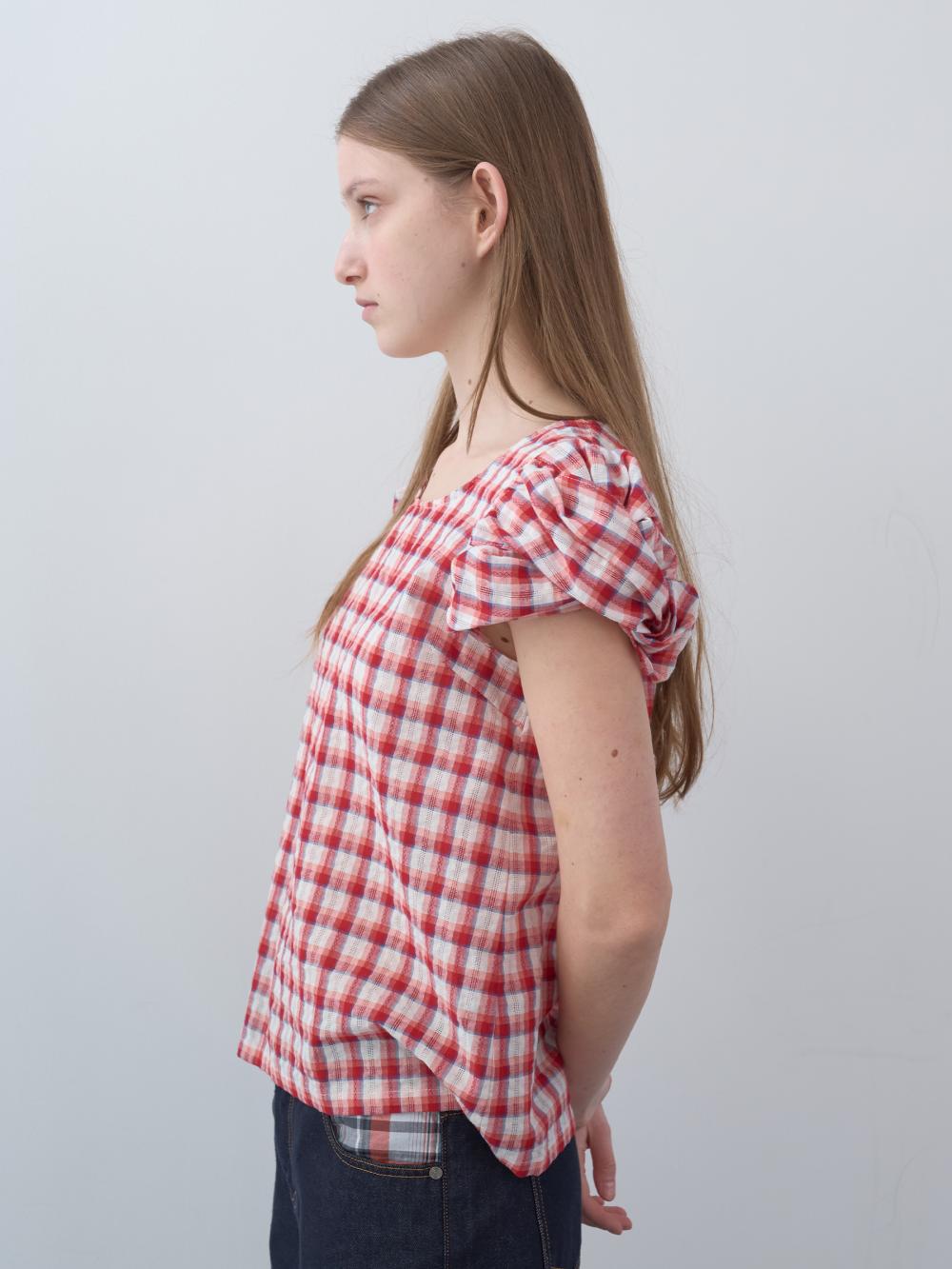 ツイストスリーブトップス（レッド） | ENZO BLUES | HANA(ハナ) #3