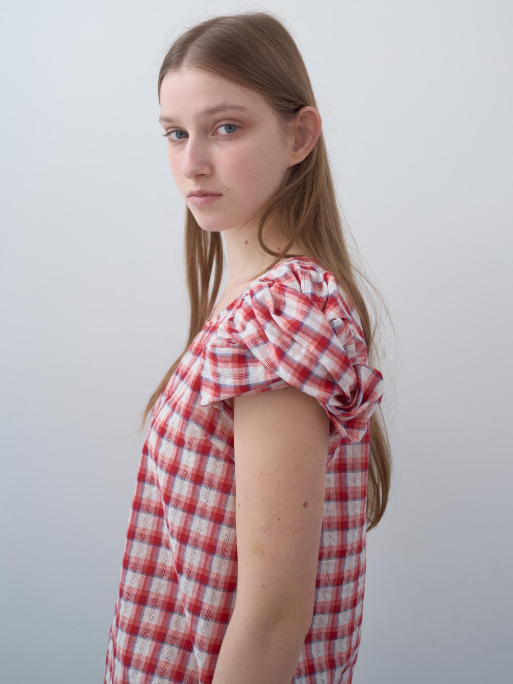 ツイストスリーブトップス（レッド） | ENZO BLUES | HANA(ハナ) #5