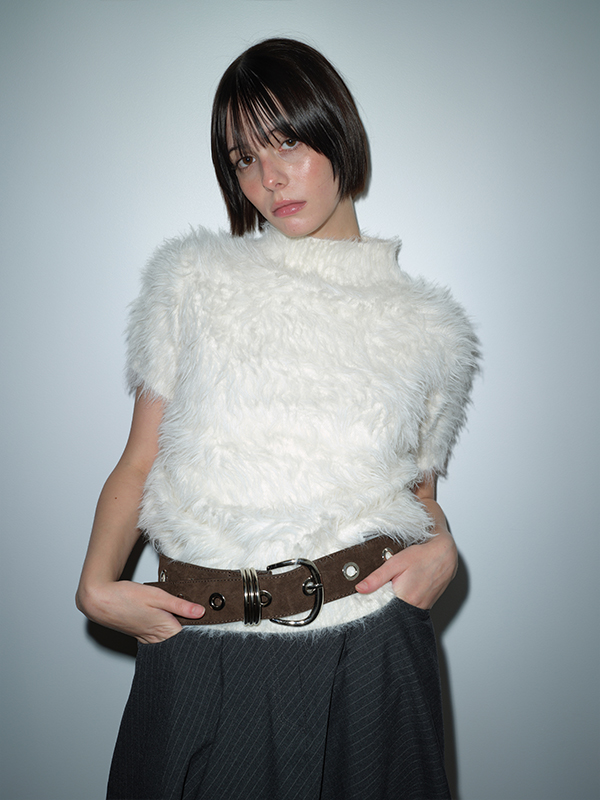 ヘアリーハイネックニット（アイボリー） | Margarin Fingers | HANA(ハナ) #5