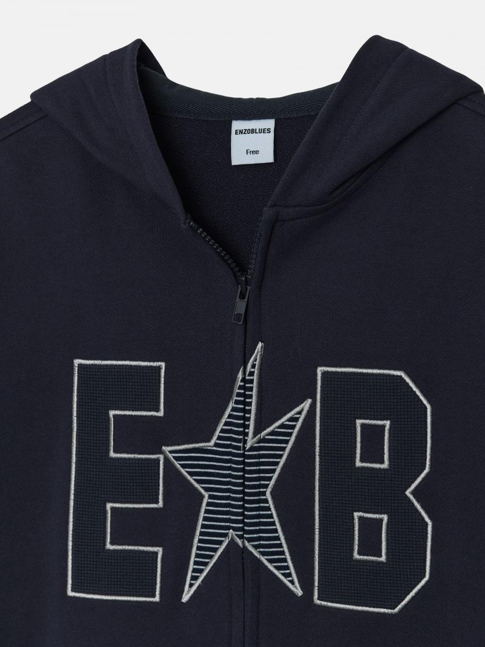 ワッフルパッチジップアップパーカー (ネイビー) | ENZO BLUES | HANA(ハナ) #16