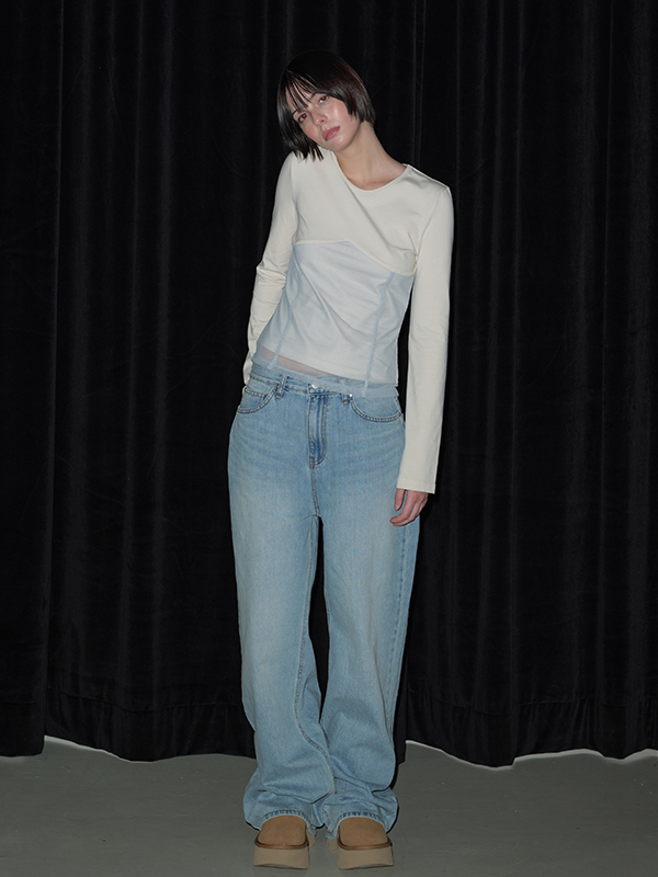 メッシュレイヤードTシャツ（クリーム） | Margarin Fingers | HANA(ハナ) #3