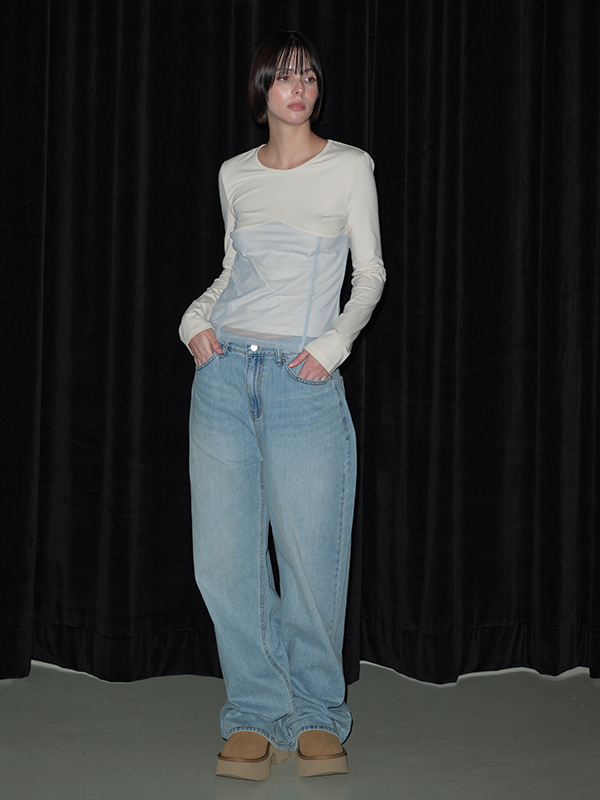 メッシュレイヤードTシャツ（クリーム） | Margarin Fingers | HANA(ハナ) #4