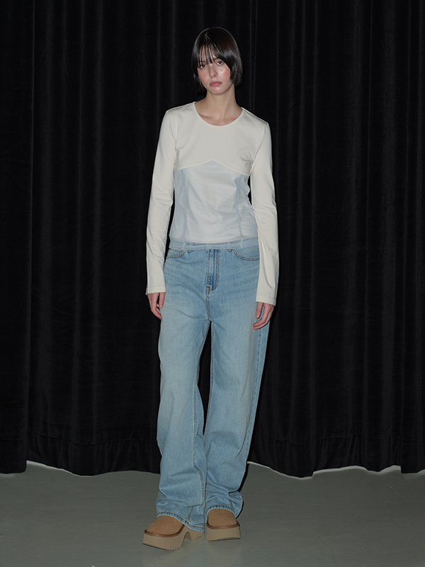 メッシュレイヤードTシャツ（クリーム） | Margarin Fingers | HANA(ハナ) #5