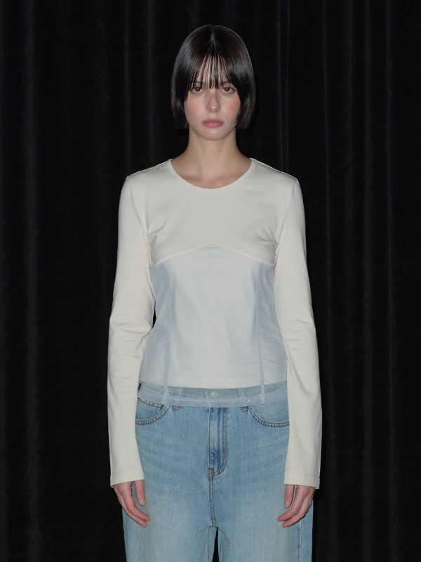 メッシュレイヤードTシャツ（クリーム） | Margarin Fingers | HANA(ハナ) #7