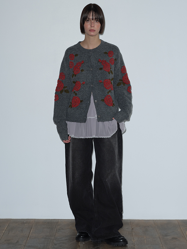 リベットワイドデニムパンツ（ブラック） | Margarin Fingers | HANA(ハナ) #5