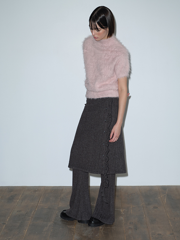 フリルレイヤードスカートパンツ（チャコール） | Margarin Fingers | HANA(ハナ) #2