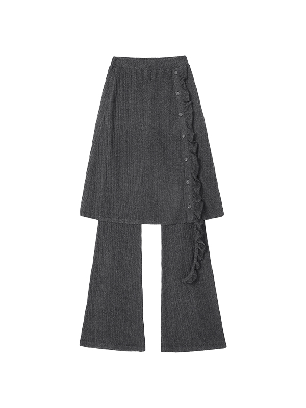 フリルレイヤードスカートパンツ（チャコール） | Margarin Fingers | HANA(ハナ) #7