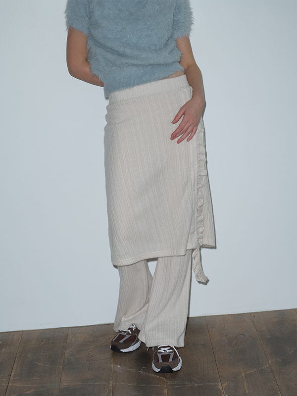 フリルレイヤードスカートパンツ（クリーム） | Margarin Fingers | HANA(ハナ) #4