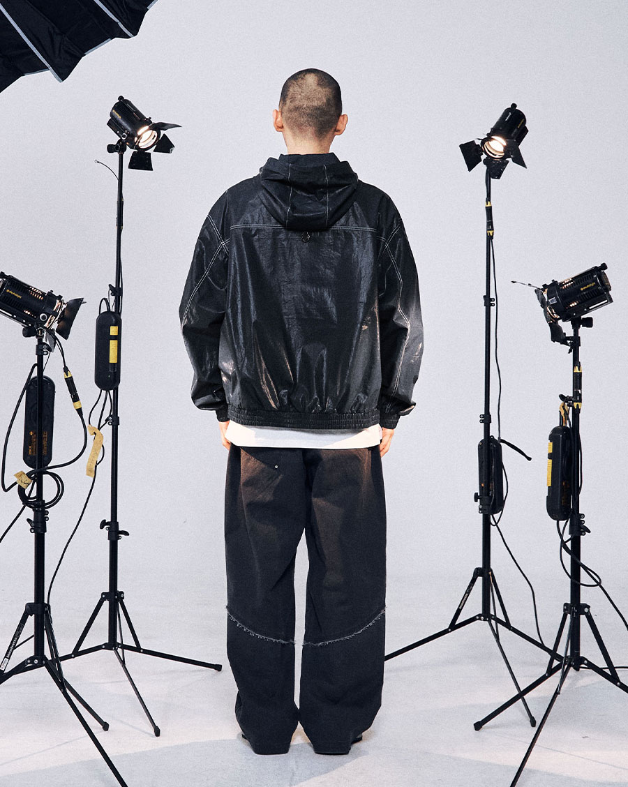 [UNISEX] コットンクロップフードジャケット-ブラック | OFFGRID | HANA(ハナ) #11