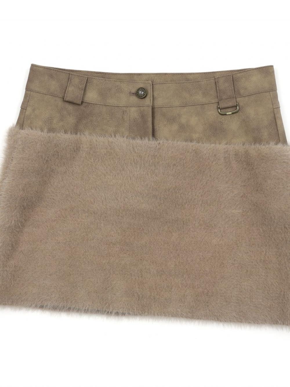 レザーファーミックススカート（ブラウン） | ASURA | HANA(ハナ) #15