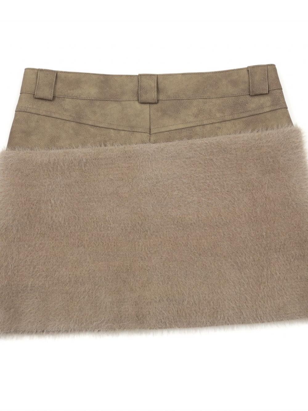 レザーファーミックススカート（ブラウン） | ASURA | HANA(ハナ) #16