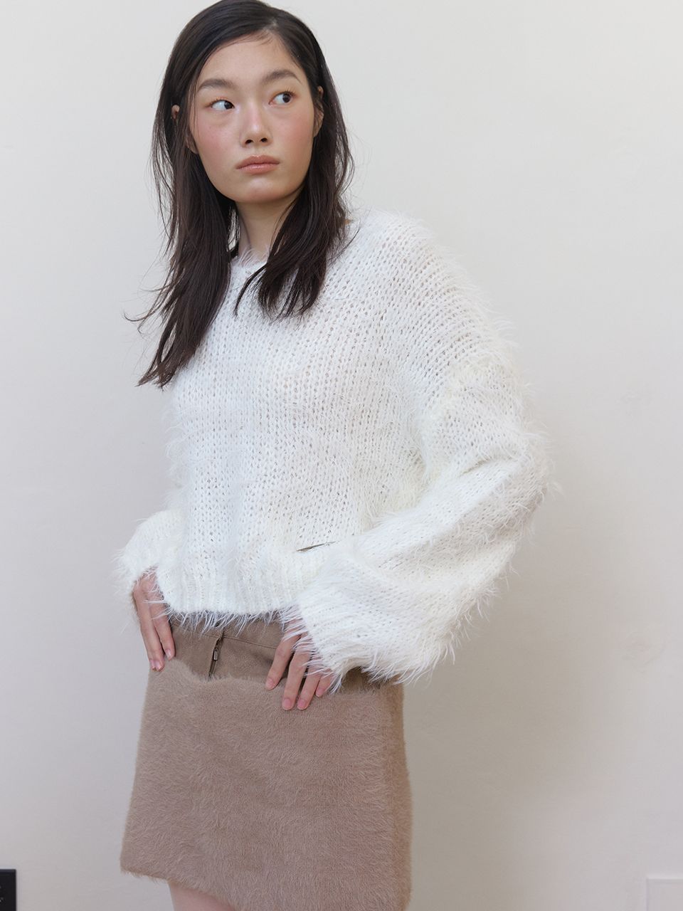 レザーファーミックススカート（ブラウン） | ASURA | HANA(ハナ) #7