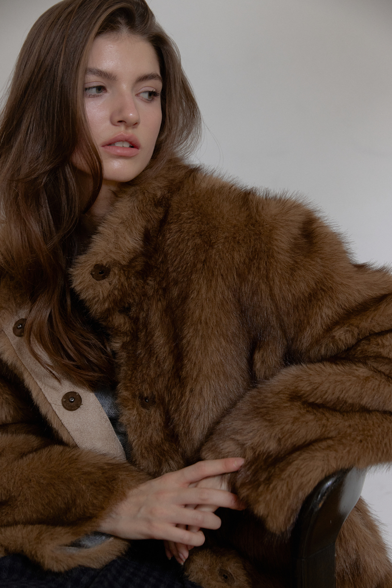 ミストトーンファージャケット (ブラウン) | ASURA | HANA(ハナ) #13