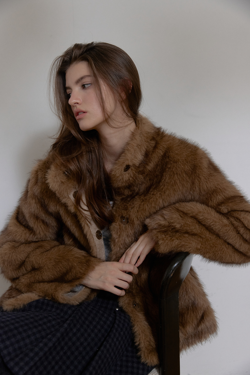 ミストトーンファージャケット (ブラウン) | ASURA | HANA(ハナ) #14