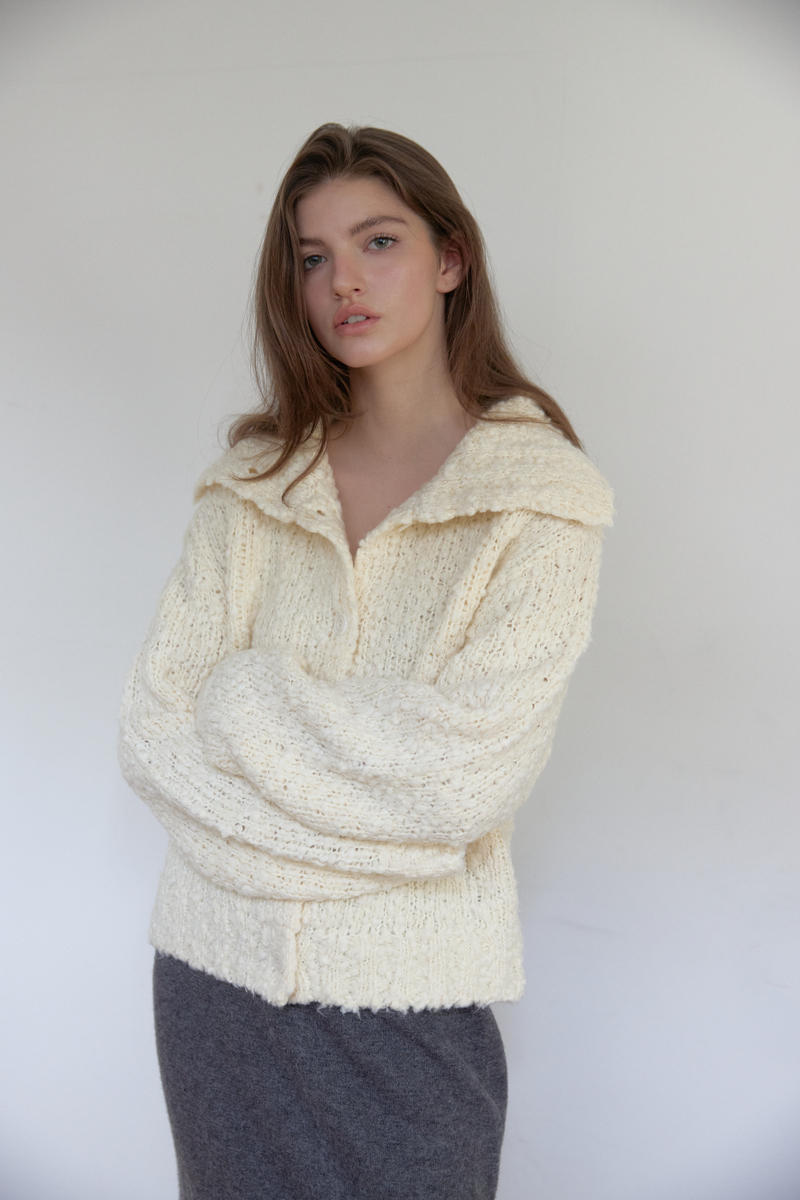 コージー ハイネック カーディガン (アイボリー) | ASURA | HANA(ハナ)