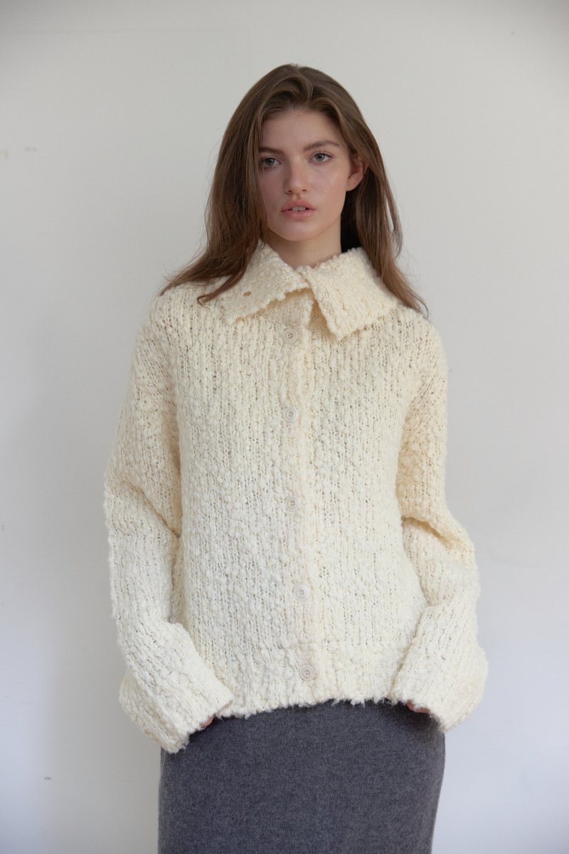 コージー ハイネック カーディガン (アイボリー) | ASURA | HANA(ハナ)