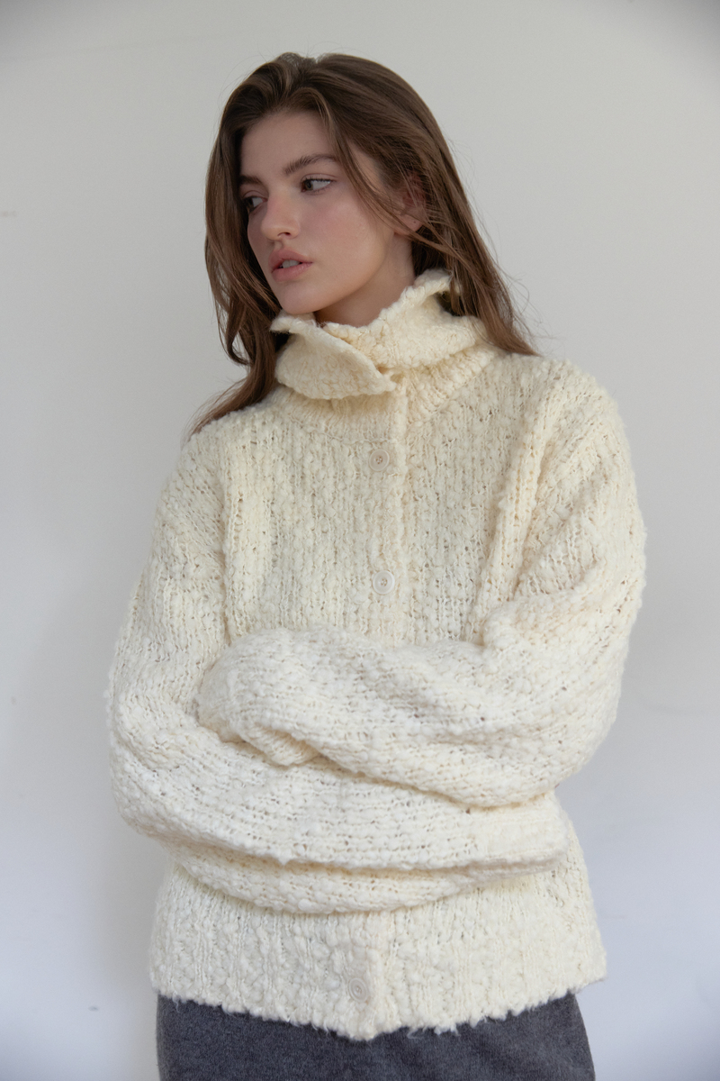 コージー ハイネック カーディガン (アイボリー) | ASURA | HANA(ハナ) #9