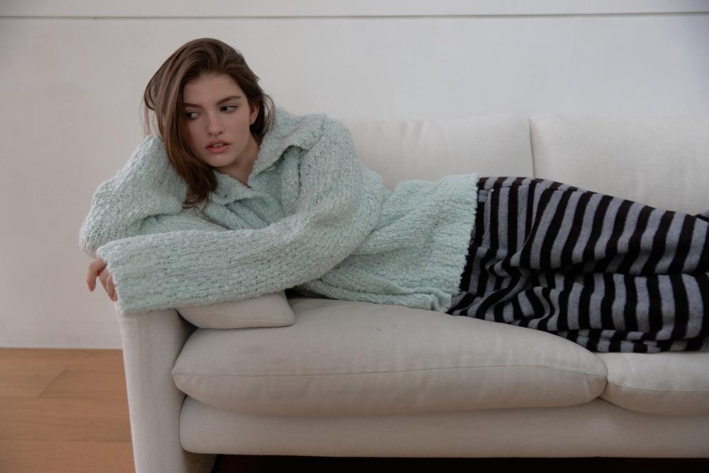 コージー ハイネック カーディガン (スカイブルー) | ASURA | HANA(ハナ) #16