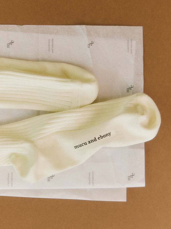 ロゴニットコットンソックス_3 Color | mucu and ebony | HANA(ハナ) #3