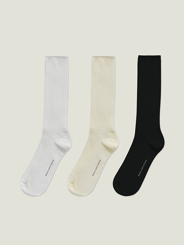 ロゴニットコットンソックス_3 Color | mucu and ebony | HANA(ハナ) #5