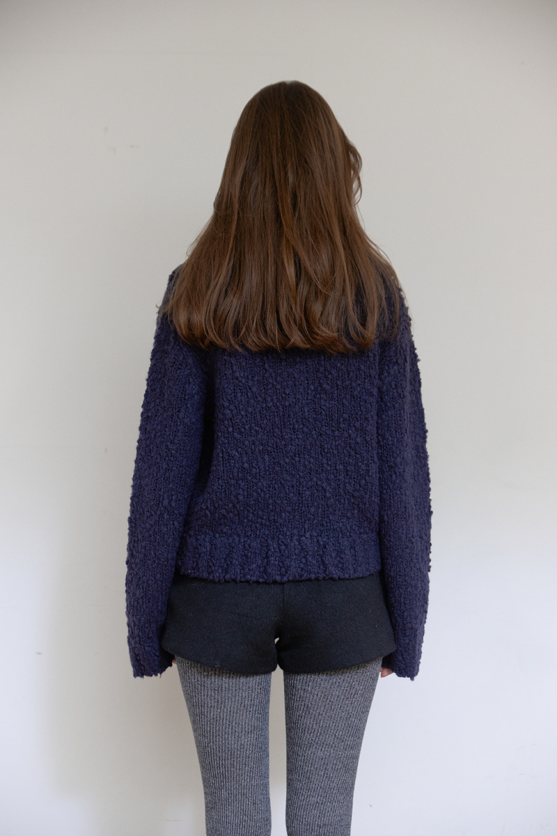 コージー ハイネック カーディガン (ネイビー) | ASURA | HANA(ハナ) #12