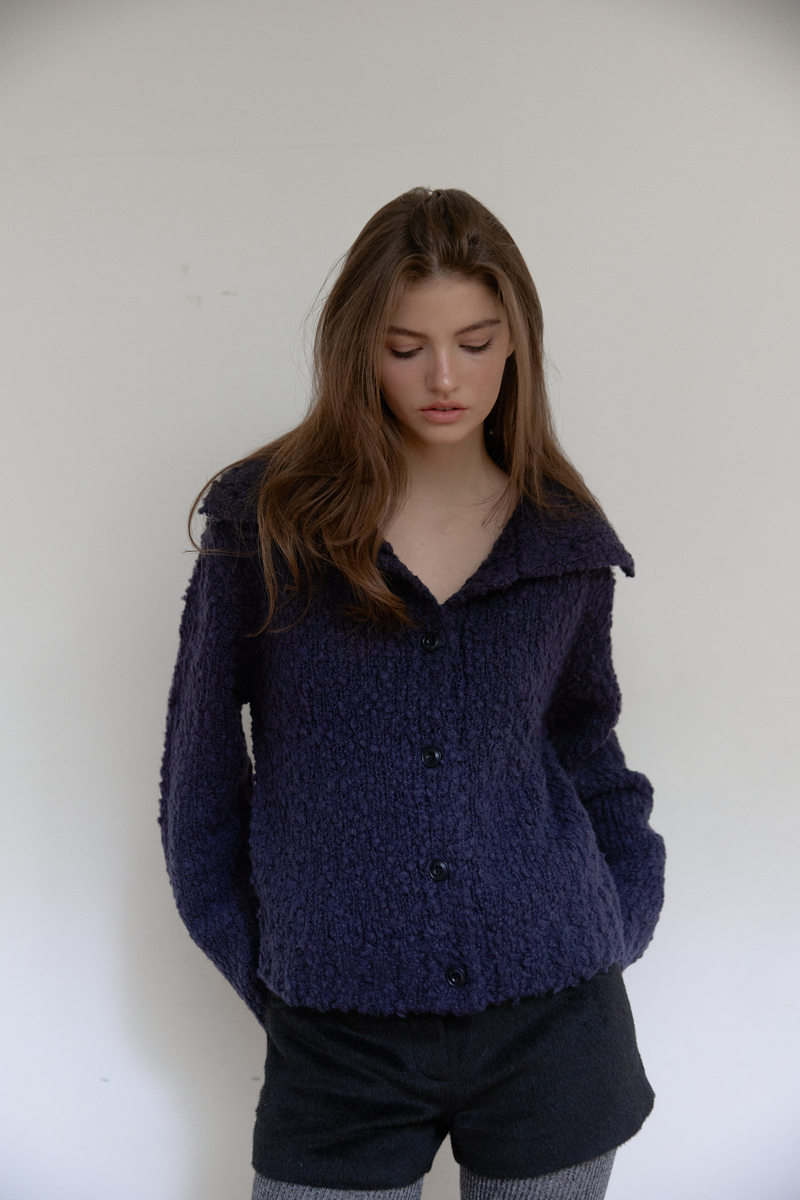 コージー ハイネック カーディガン (ネイビー) | ASURA | HANA(ハナ)