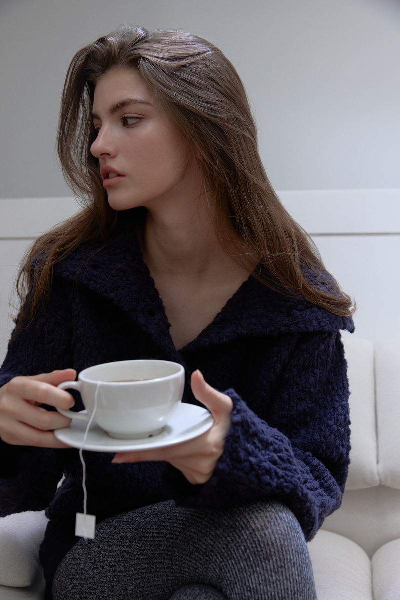 コージー ハイネック カーディガン (ネイビー) | ASURA | HANA(ハナ) #18