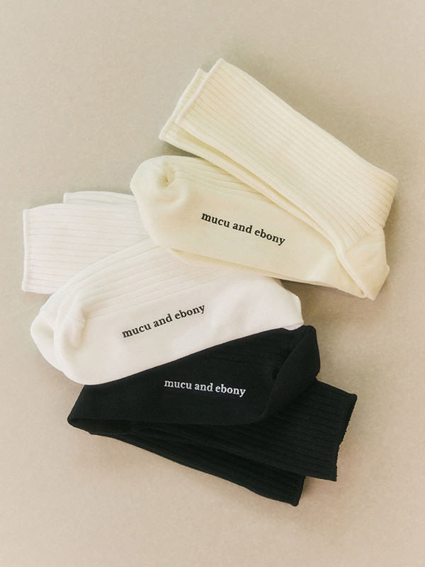 [プレゼント用包装] ロゴニットコットンソックス [3PACK] | mucu and ebony | HANA(ハナ) #2