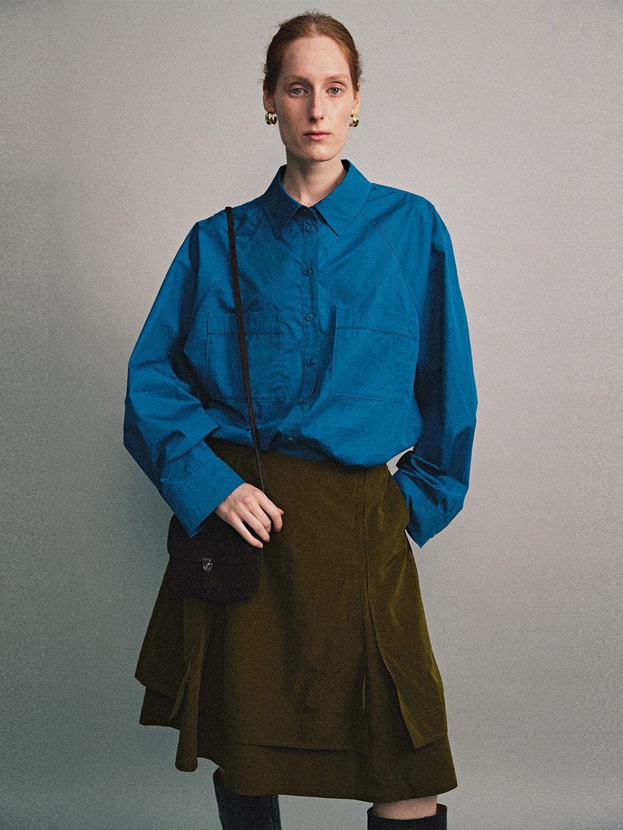 LAYERED PANEL SKIRT_KHAKI | ETHOS | HANA(ハナ) #3