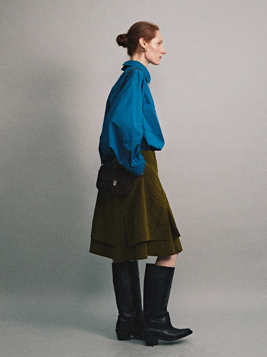 LAYERED PANEL SKIRT_KHAKI | ETHOS | HANA(ハナ) #4