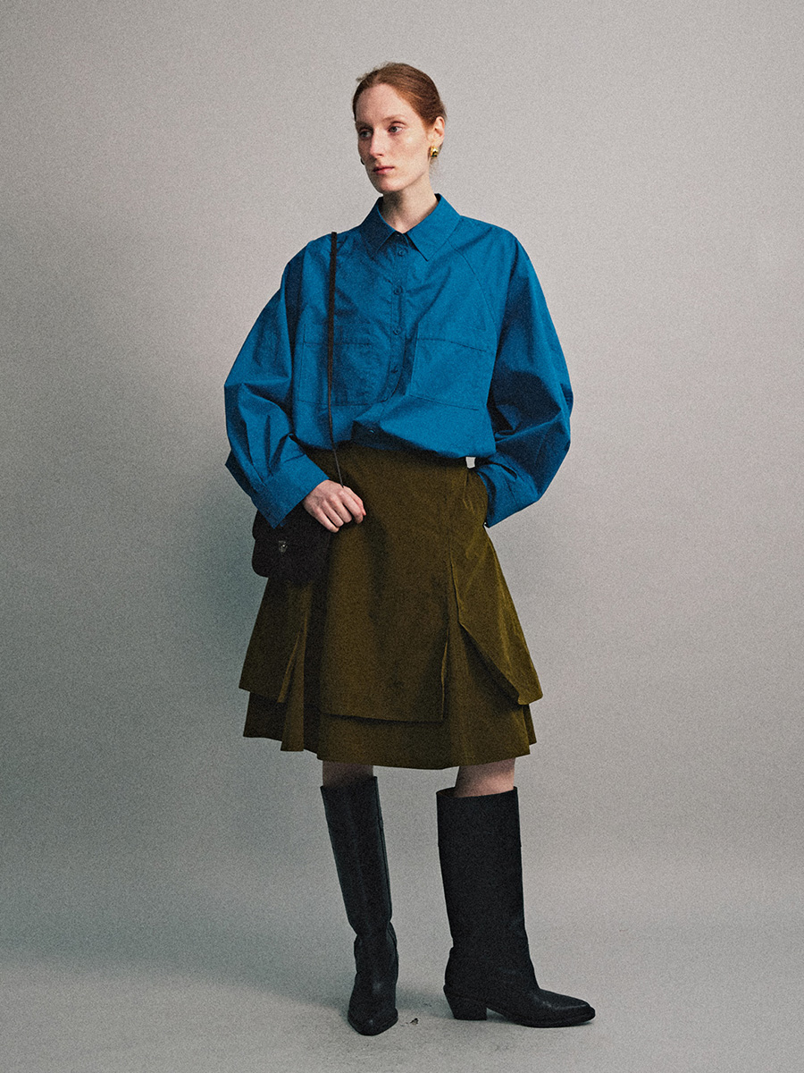 LAYERED PANEL SKIRT_KHAKI | ETHOS | HANA(ハナ) #5