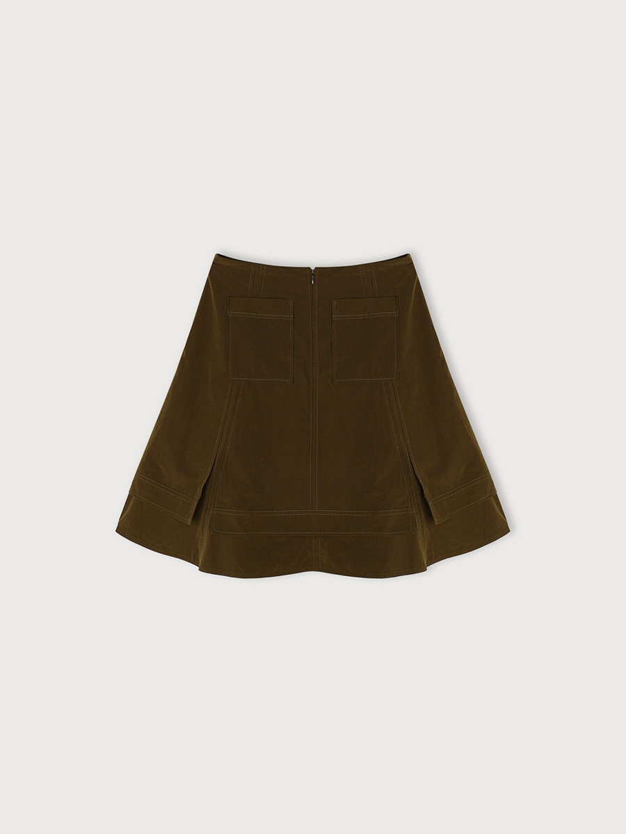LAYERED PANEL SKIRT_KHAKI | ETHOS | HANA(ハナ) #2